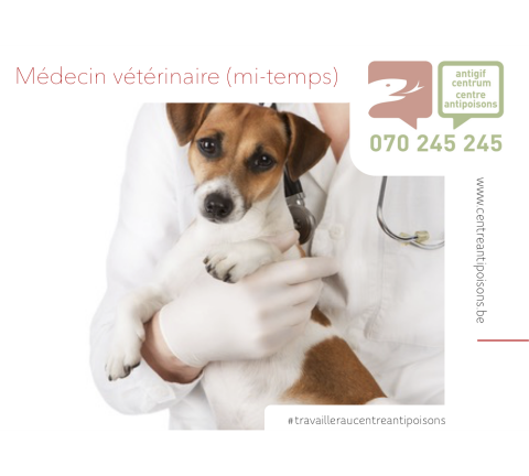Le Centre Antipoisons belge dispose d'un poste vacant pour un médecin vétérinaire.