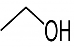 Structuurformule van ethanol